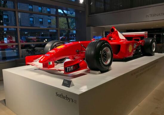 Aste auto milionarie: Ferrari F2001 ex-Schumacher battuta a 7.504.000 dollari