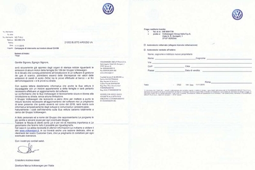 Scandalo VW TDI EA 189, ecco cosa dice la prima lettera di richiamo ...