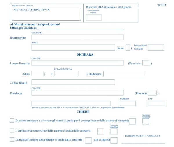 SCARICARE MODULO TT2112