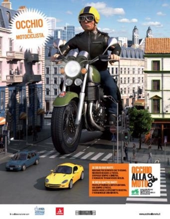 Occhio alla moto. Campagna ANCMA per la sicurezza stradale Occhio alla moto. Campagna ANCMA per la sicurezza stradale