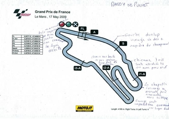 La pista di Le Mans vista da Randy De Puniet La pista di Le Mans vista da Randy De Puniet