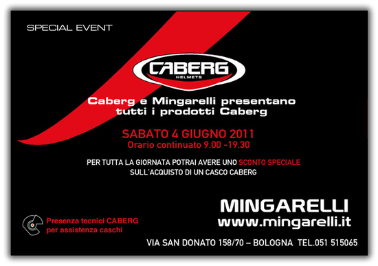 Sabato 4 giugno Caberg Day da Mingarelli a Bologna Sabato 4 giugno Caberg Day da Mingarelli a Bologna