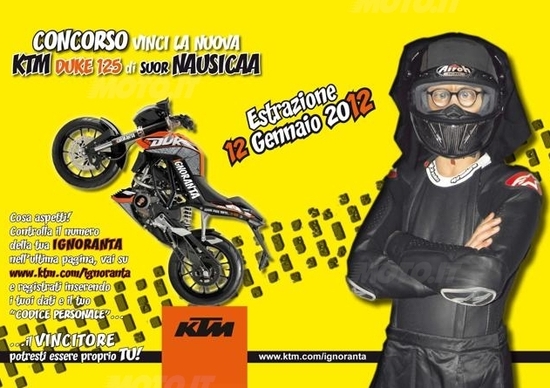 Ignoranta! L'agenda di Suor Nausicaa regala una KTM Duke 125 Ignoranta! L'agenda di Suor Nausicaa regala una KTM Duke 125