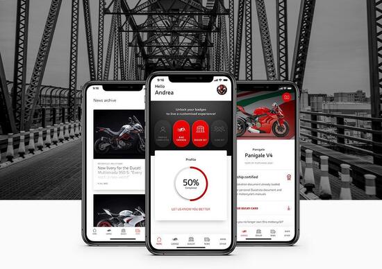 Ducati lancia MyDucati App. Borgo Panigale in palmo di mano Ducati lancia MyDucati App. Borgo Panigale in palmo di mano