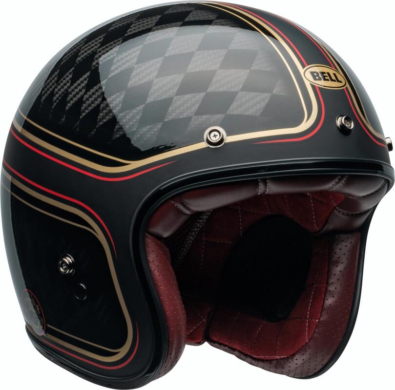 Casco Moto Vintage BELL HELMETS Custom 500 Carbon Matt Black