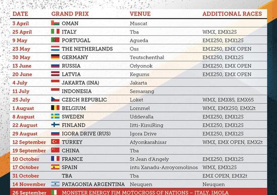 MX. Presentato il calendario 2021 MX. Presentato il calendario 2021