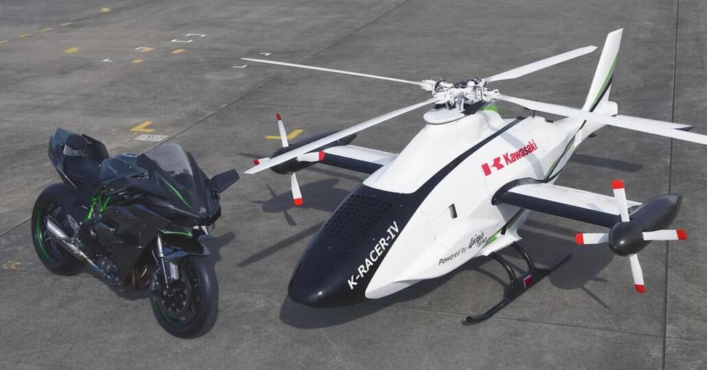 K-Racer IV: l'elicottero powered by Kawasaki Ninja H2R