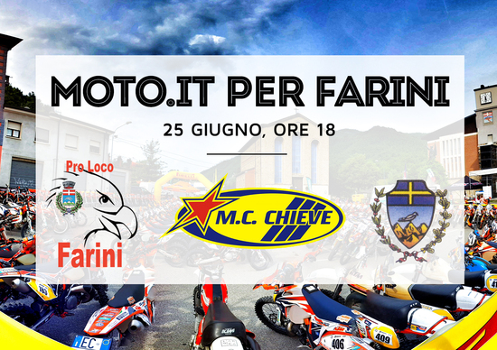 Moto.it per Farini: tutti insieme il 25 giugno! Moto.it per Farini: tutti insieme il 25 giugno!