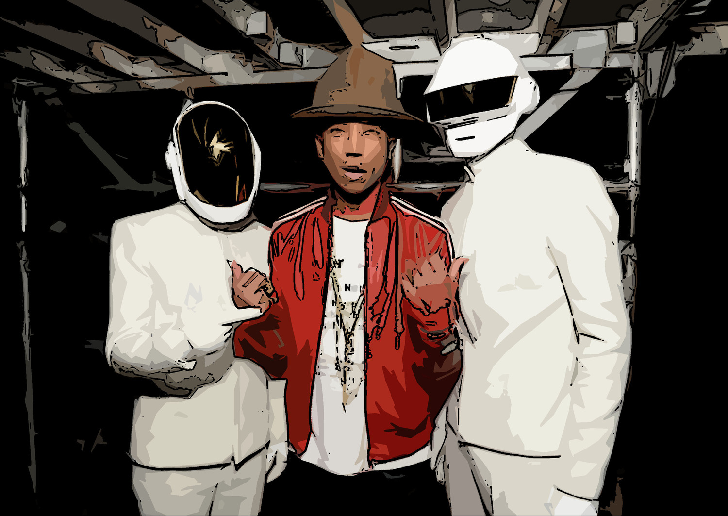 Pharrell Williams e i Daft Punk ai Grammy Awards del 2014