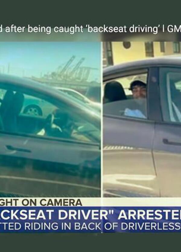Tesla, viaggiava sul sedile posteriore della sua Model 3. Arrestato conducente