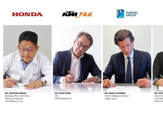 Honda, KTM, Piaggio e Yamaha firmano per uno standard di batterie Honda, KTM, Piaggio e Yamaha firmano per uno standard di batterie