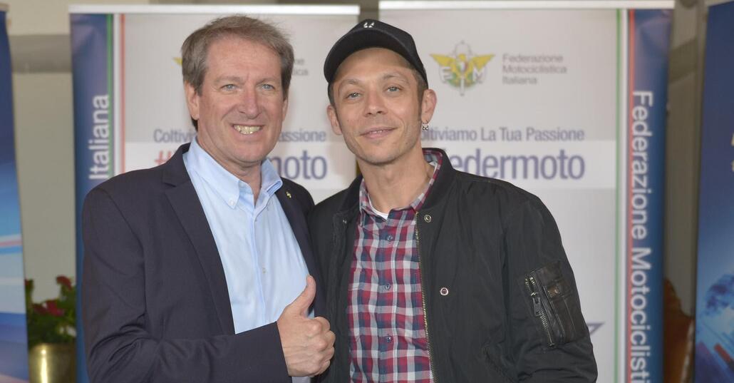Antonio Cairoli e Valentino Rossi all'Evento Celebrativo dei 110 anni FMI a Riccione