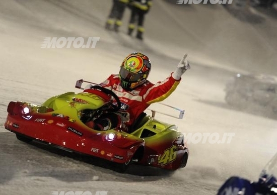 Rossi batte Alonso e Massa sul kart a Madonna di Campiglio Rossi batte Alonso e Massa sul kart a Madonna di Campiglio